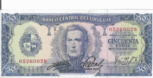 P 46a - URUGUAI  50 PESO 1967 FE