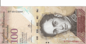 P 93 - VENEZUELA 100  BOLIVARES  2013 FE