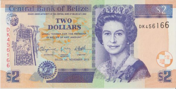 P 60 - Belize- 2 Two Dollars - 2011 FE