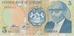 P10 -LESOTHO  5 MALOTI 1989  FE