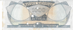 P08 - REPUBLICA DO CONGO 1000 FRANCS 1964 FE (com manchas) CANCELADA