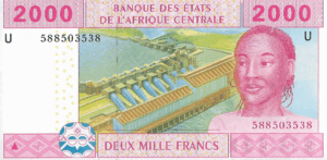 P108Ua- Camarões  2000 Francs - 2002- FE