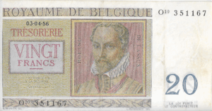 P132b - Bélgica - 20  Francs - MBC/S (leves manchas)