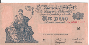 P 257 - Argentina - 1 PESO 1949-1950 - MBC