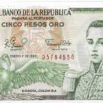 P406f  - Colômbia - 5 Peso Ouro  - 1980- FE