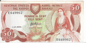 P49d- Chipre - 50 sent 1984 S