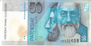 P21e - ESLOVAQUIA 50 2005  KORUN FE (com manchas)