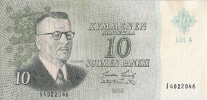 P 104a - FINLANDIA 10 MARKKA 1963 FE