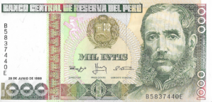 P 136b  -  PERU 1000 INTS 1988 FE