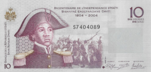 P 272 -  HAITI 10 GOURDE 2004 FE