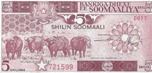 P 31 - SOMALIA  5 SHILING 1987 FE