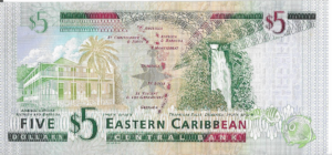 P 31v - SAO VICENTE E GRANADINAS  5 DOLLARS 1994  FE