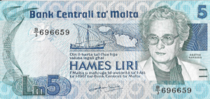 P 38 - MALTA  5 LIRI/POUNDS  1986  S