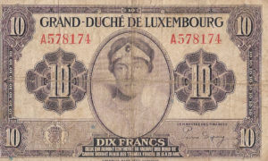 P 44a - LUXEMBURGO  10 FRANCOS MBC
