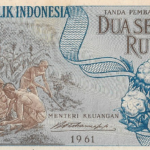 P 77 -  INDONESIA 2 1/2  RUPIAH  1961 FE
