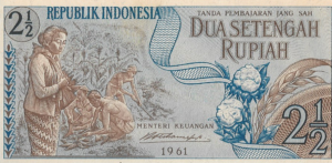 P 77 -  INDONESIA 2 1/2  RUPIAH  1961 FE