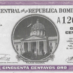 P 89a  - REPÚBLICA DOMINICANA 50 CENTAVOS ORO 1961 FE