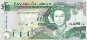 P 26l - SANTA LUCIA 5 DOLLARS FE  (letra L)