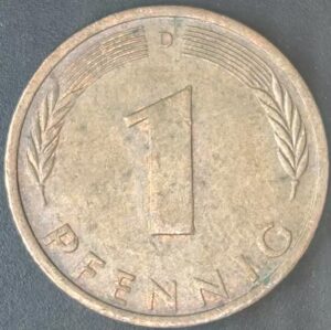KM#105D - ALEMANHA 1 PFENNIG 1971 "letra D"  MBC