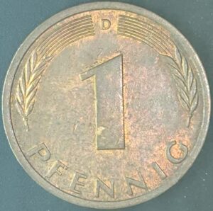KM#105D - ALEMANHA 1 PFENNIG 1975 "letra D"  MBC