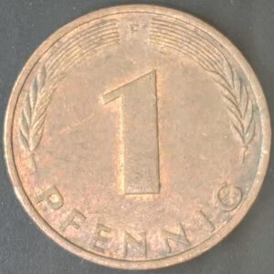 KM#105F - ALEMANHA 1 PFENNIG 1974 "letra F"  MBC