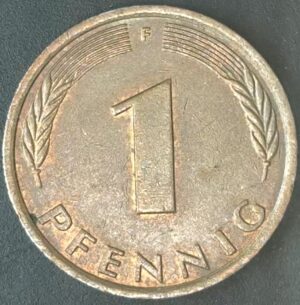 KM#105F - ALEMANHA 1 PFENNIG 1977 "letra F"  MBC