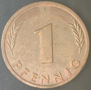 KM#105F - ALEMANHA 1 PFENNIG 1986 "letra F"  MBC
