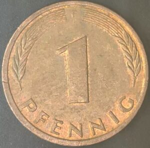 KM#105F - ALEMANHA 1 PFENNIG 1987 "letra F"  MBC