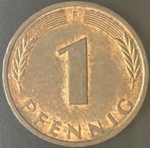KM#105F - ALEMANHA 1 PFENNIG 1993 "letra F"  MBC
