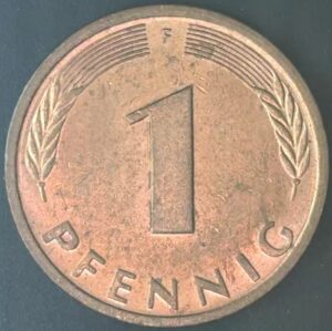 KM#105F - ALEMANHA 1 PFENNIG 1994 "letra F"  MBC
