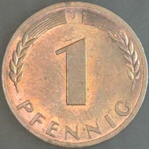 KM#105J - ALEMANHA 1 PFENNIG 1969 "letra J" S
