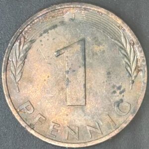 KM#105J - ALEMANHA 1 PFENNIG 1979 "letra J"  MBC