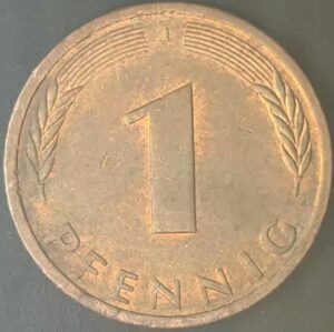 KM#105J - ALEMANHA 1 PFENNIG 1990 "letra J"  MBC
