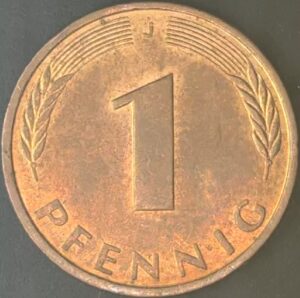 KM#105J - ALEMANHA 1 PFENNIG 1991 "letra J"  MBC