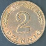 KM#106A D - ALEMANHA 2 PFENNIG 1992 "letra D" MBC