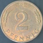 KM#106A D - ALEMANHA 2 PFENNIG 1994 "letra D" MBC