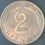KM#106A F - ALEMANHA 2 PFENNIG 1977 "letra F"  MBC