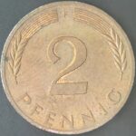 KM#106A F - ALEMANHA 2 PFENNIG 1979 "letra F"  MBC