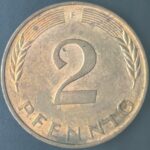 KM#106A F - ALEMANHA 2 PFENNIG 1989 "letra F" MBC