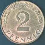 KM#106A F - ALEMANHA 2 PFENNIG 1992 "letra F" MBC