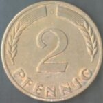 KM#106A G - ALEMANHA 2 PFENNIG 1969 "letra G"  MBC
