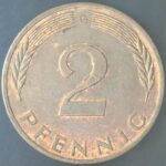KM#106A G - ALEMANHA 2 PFENNIG 1985 "letra G" MBC