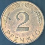 KM#106A J - ALEMANHA 2 PFENNIG 1990 "letra J" MBC