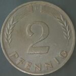 KM#10 D - ALEMANHA 2 PFENNIG 1966 "letra D"  MBC/S  (BRONZE)