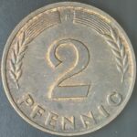 KM#106 F - ALEMANHA 2 PFENNIG 1963 "letra F"  MBC  (BRONZE)