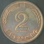 KM#106 J - ALEMANHA 2 PFENNIG 1966 "letra J"  S (BRONZE)