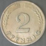 KM#106A Jj- ALEMANHA 2 PFENNIG 1963 "letra j"  MBC  (BRONZE)