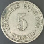 KM#11 A - ALEMANHA 5 PFENNIG 1911 "letra A" MBC