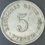 KM#11 D - ALEMANHA 5 PFENNIG 1906 "letra D" MBC