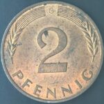 KM#106A G - ALEMANHA 2 PFENNIG 1986 "letra G" MBC